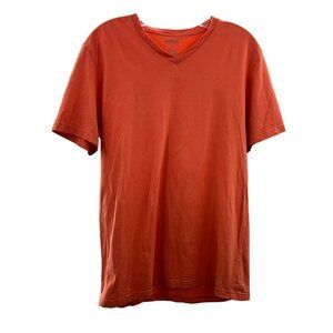 Express Men's V-Neck Short Sleeve T-Shirt Orange Size Large